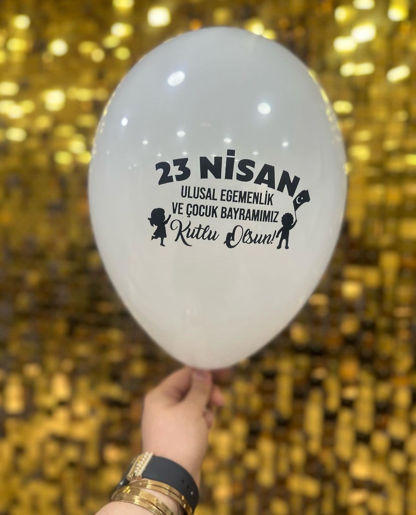 12" 23 Nisan Baskılı Balon 1+1 - 100 Adet