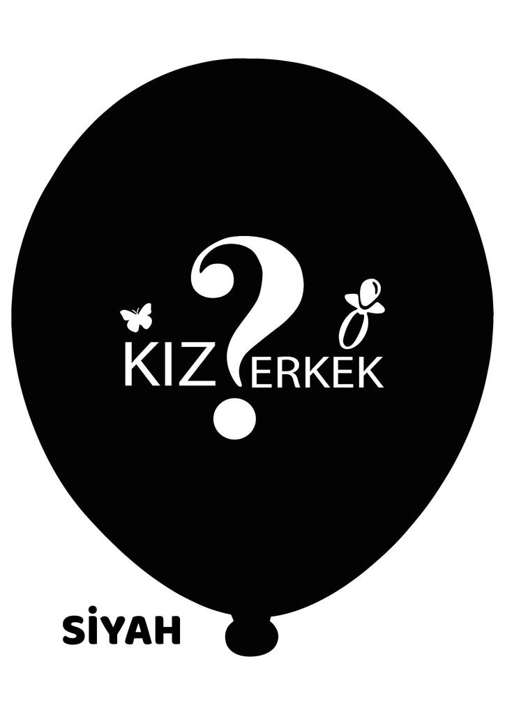 12" Cinsiyet Balonu 1+1 - (Kız - Erkek) 100 Adet