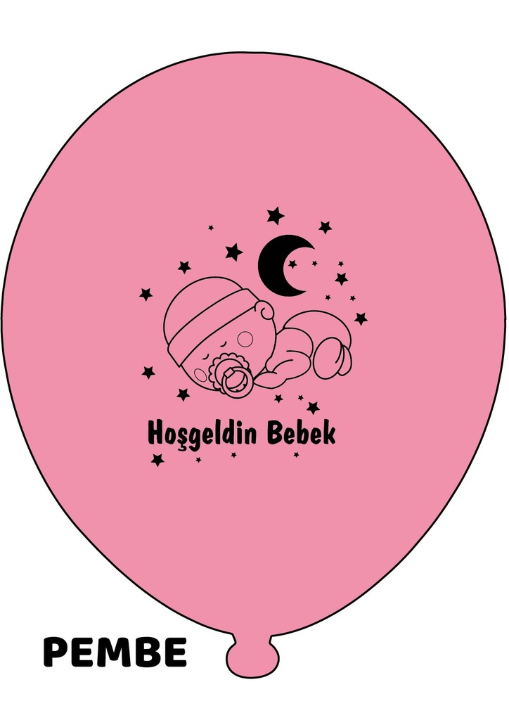 12" Hoşgeldin Bebek Kız  1+1 - 100 Adet