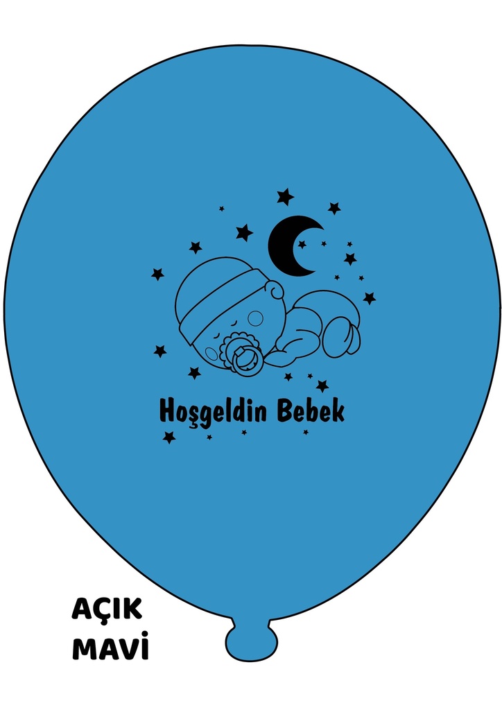 12” Hoşgeldin Bebek Erkek  1+1 - 100 Adet