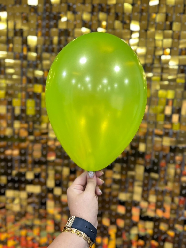 12" Metalik Dekorasyon Balonu Fıstık Yeşili  - 100 Adet