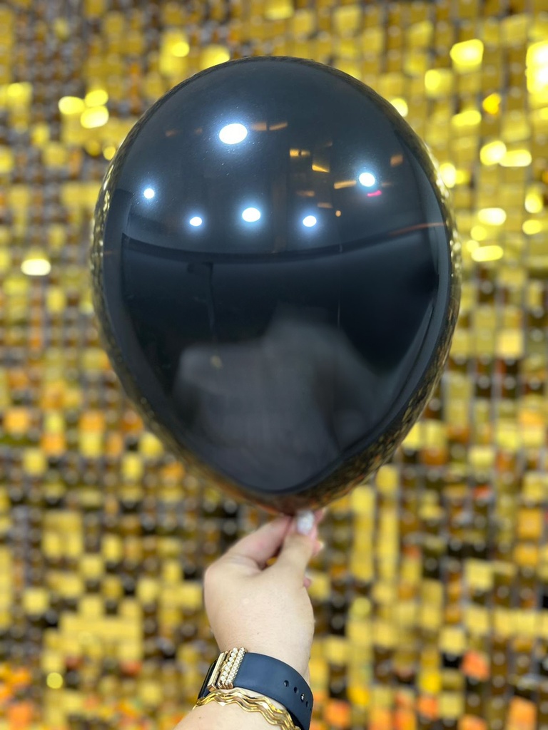 10" Metalik Dekorasyon Balonu Siyah - 100 Adet