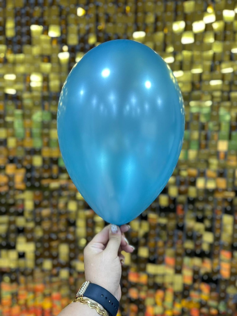 10" Metalik Dekorasyon Balonu Turkuaz - 100 Adet