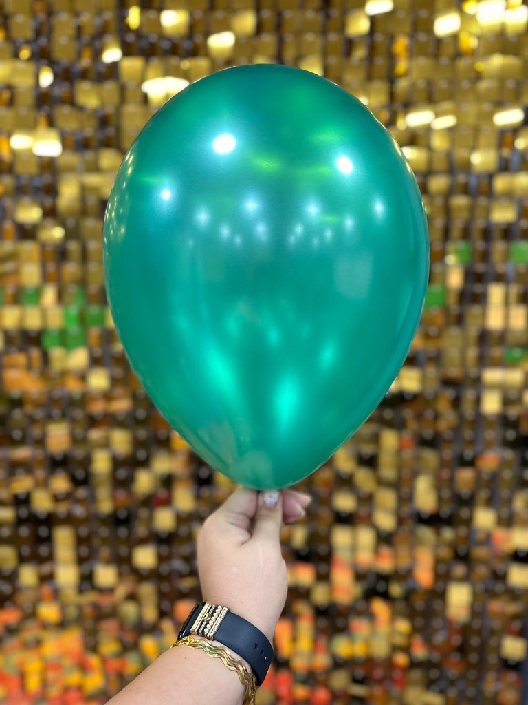 10" Metalik Dekorasyon Balonu Zümrüt Yeşili - 100 Adet