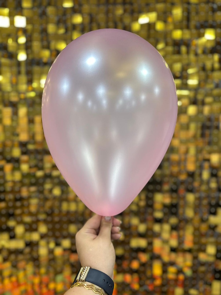 10" Metalik Dekorasyon Balonu Şeker Pembe  - 100 Adet