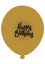12" Happy Birthday Baskılı Balon Gold 1+1 - 100 Adet