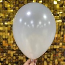 12" Metalik Dekorasyon Balonu Beyaz - 100 Adet