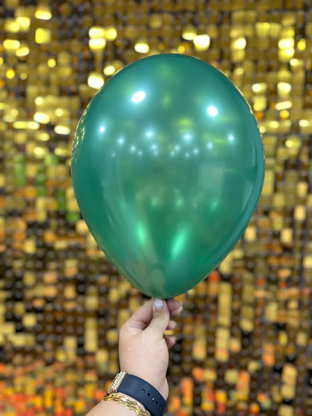 12" Metalik Dekorasyon Balonu Koyu Yeşil - 100 Adet