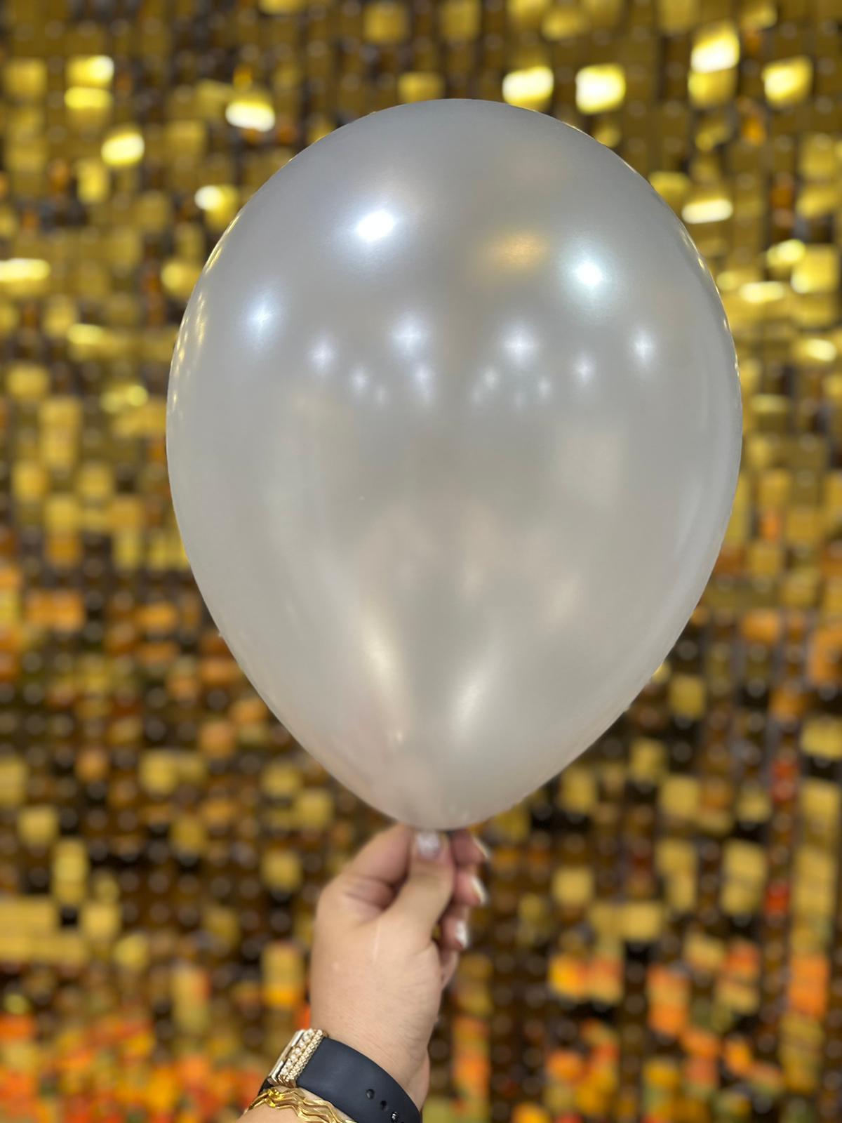 12" Metalik Dekorasyon Balonu Silver - 100 Adet