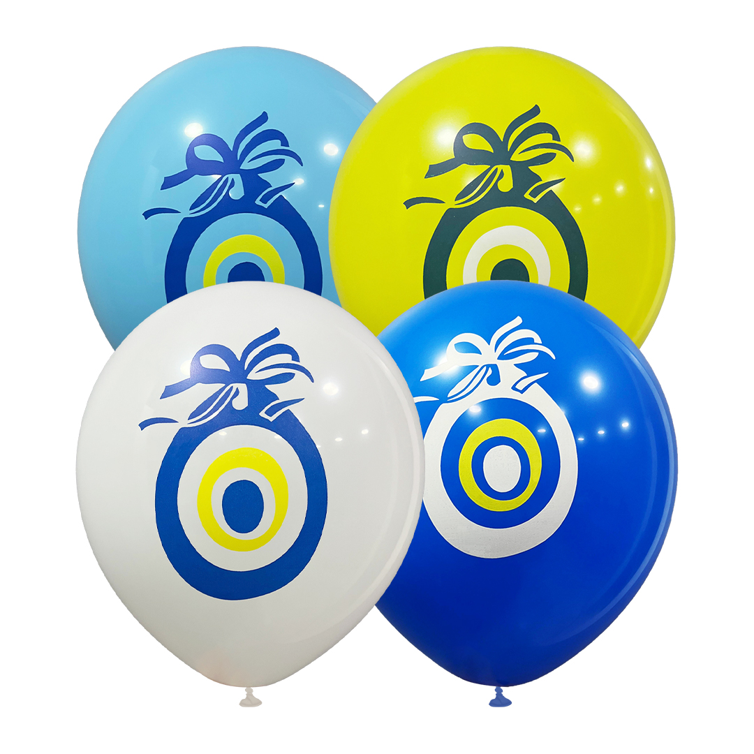 12" Nazar  Boncuk  Baskılı Balon Karışık  2+0 - 100 Adet