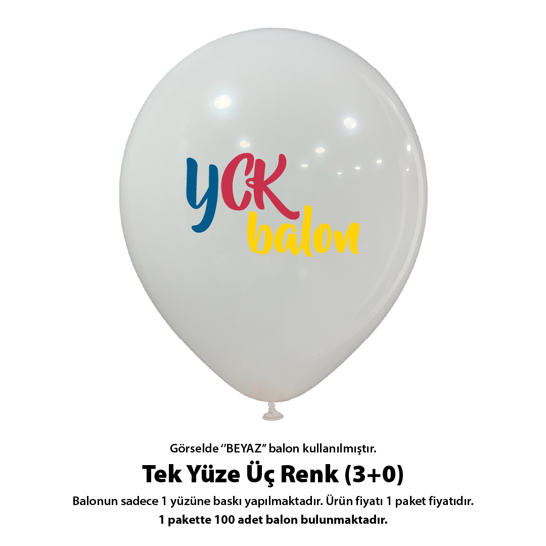 Tek Yüze Üç Renk Baskılı Balon 3+0
