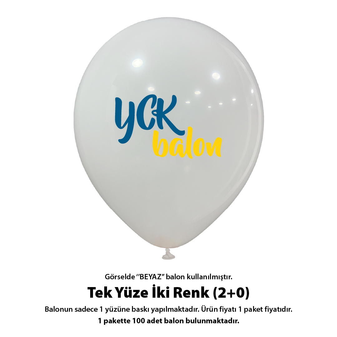 Tek Yüze İki Renk Baskılı Balon 2+0