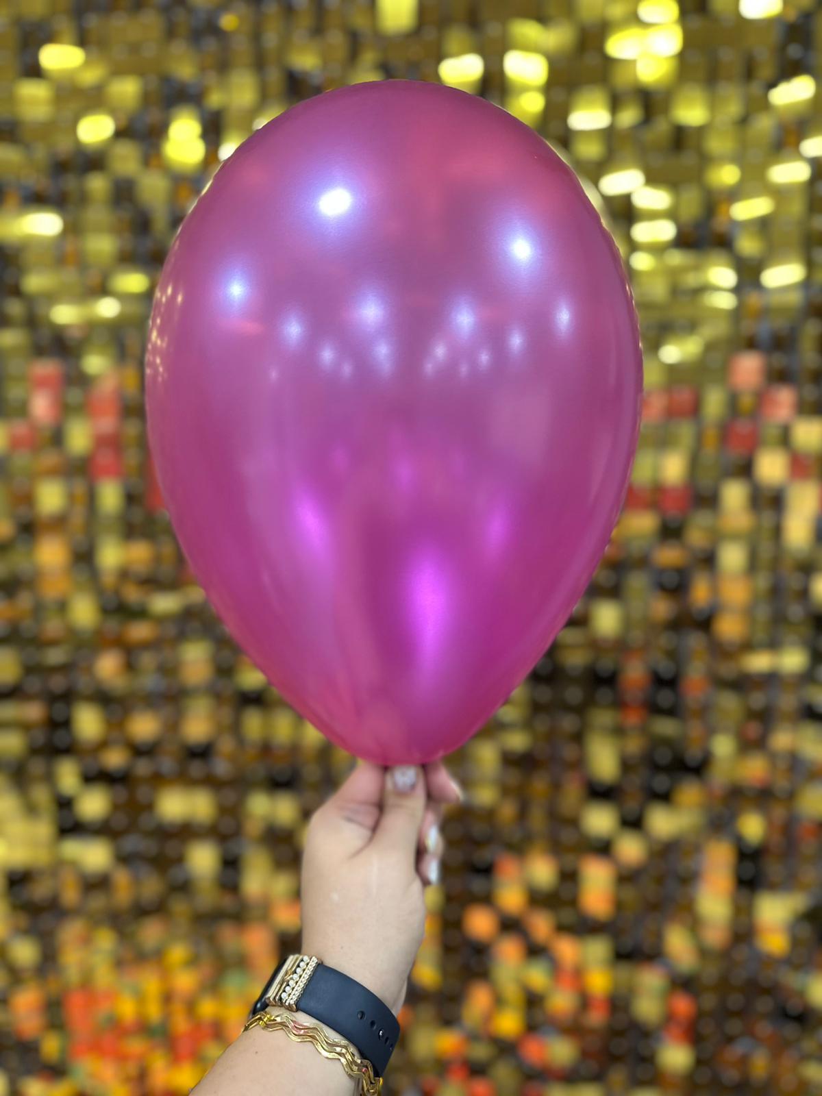 10" Metalik Dekorasyon Balonu Koyu Pembe - 100 Adet