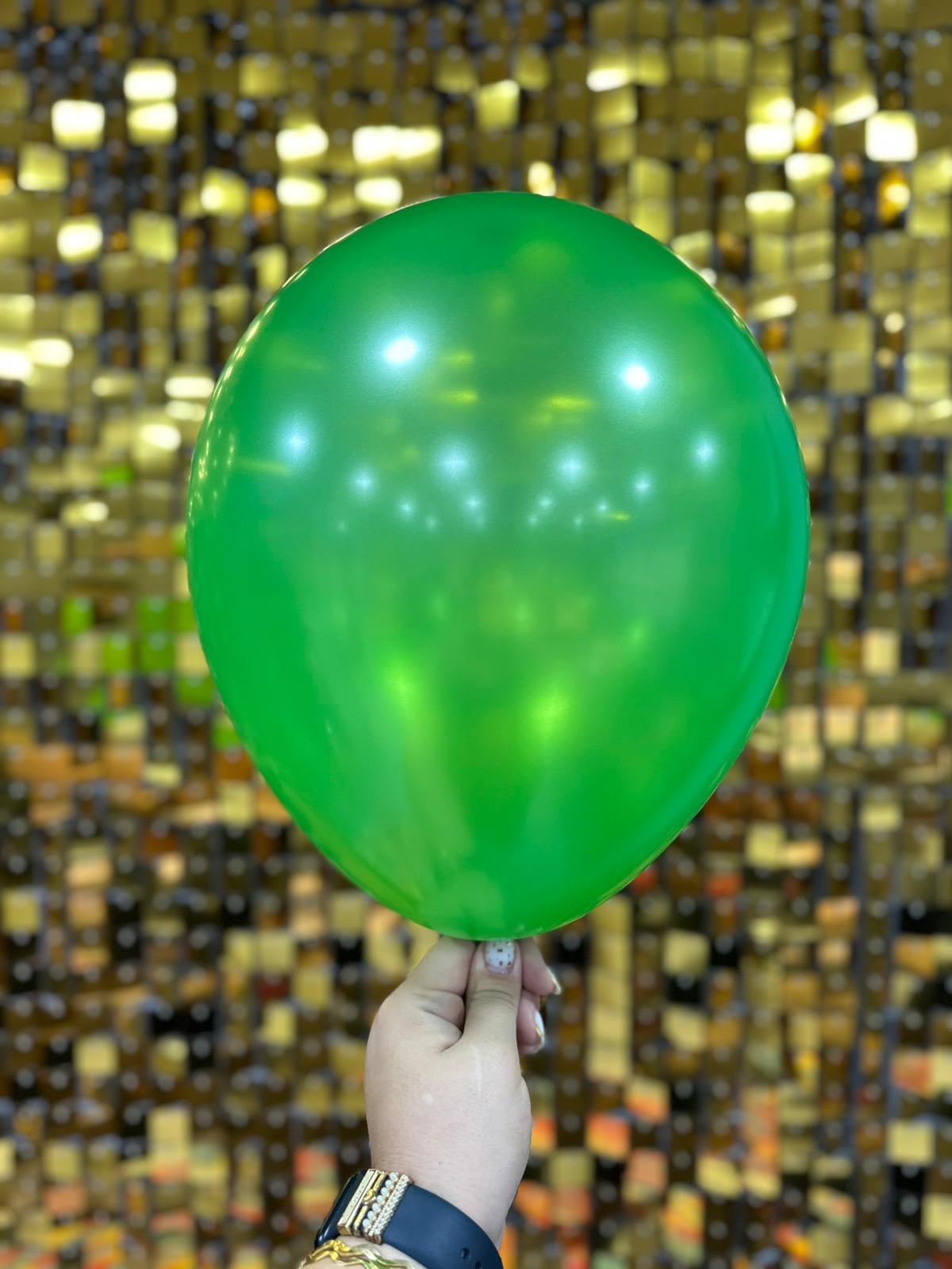 10" Metalik Dekorasyon Balonu Açık Yeşil -100 Adet
