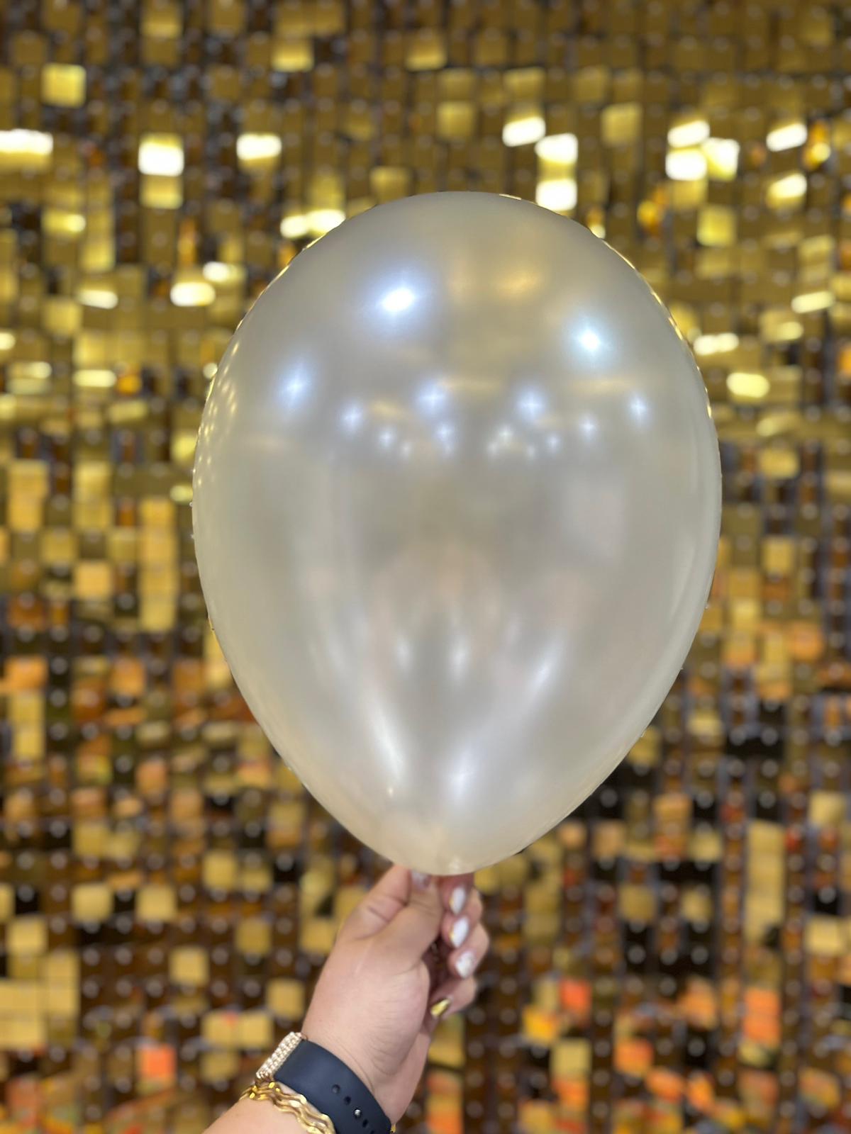 10" Metalik Dekorasyon Balonu Fil Dişi  - 100 Adet