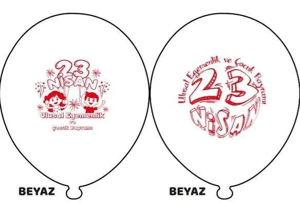 10" 23 Nisan Baskılı Balon  1+1 - 100 Adet