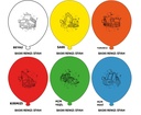 12" İş Makineleri Baskılı Balon 1+1 - 100 Adet 